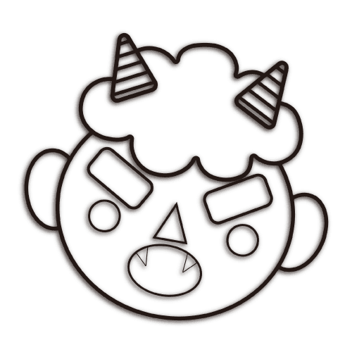 塗り絵・動物・お面の形状についてパターン1