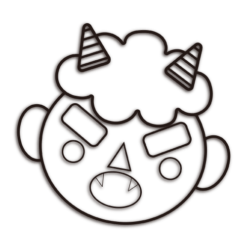塗り絵・動物・お面の形状についてパターン1
